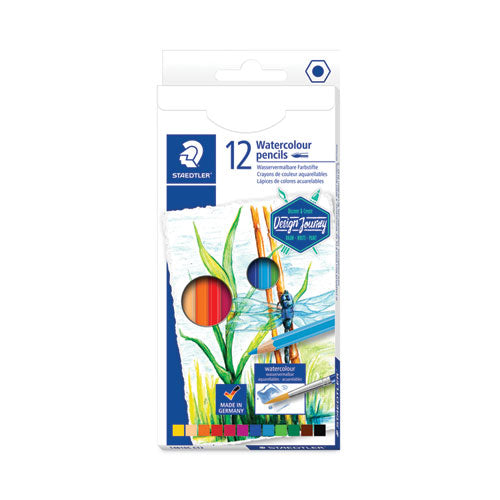 Watercolor Pencils, 2.9 mm, HB (#2), Assorted Lead/Barrel Colors, 12/Pack-(STD14610CC12)