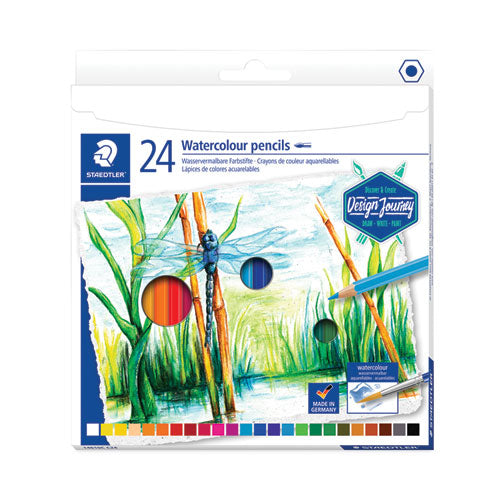 Watercolor Pencils, 2.9 mm, Assorted Lead/Barrel Colors, 24/Pack-(STD14610CC24)