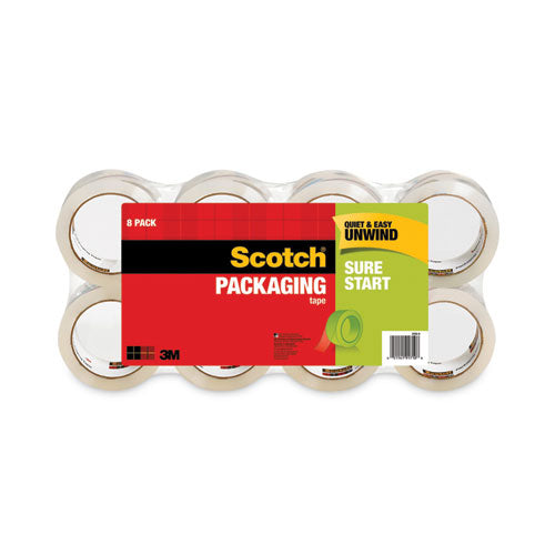 Sure Start Packaging Tape, 3" Core, 1.88" x 54.6 yds, Clear, 8/Pack-(MMM34508)