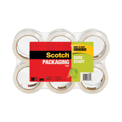 Sure Start Packaging Tape, 3" Core, 1.88" x 54.6 yds, Clear, 6/Pack-(MMM35006)