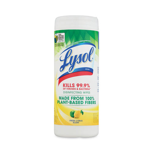 Disinfecting Wipes II Fresh Citrus, 1-Ply, 7 x 7.25, White, 30 Wipes/Canister, 12 Canisters/Carton-(RAC49130CT)