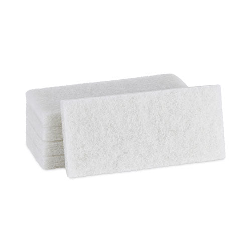 Light Duty Scour Pad, 4.63  x 10, White, 20/Carton-(BWK401)