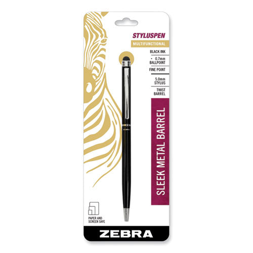 StylusPen Twist Ballpoint Pen/Stylus, Black-(ZEB33111)