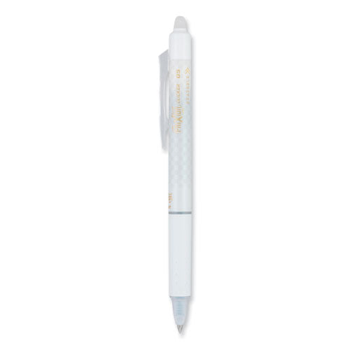 FriXion Clicker Design Erasable Gel Pen, Retractable, Extra-Fine 0.5 mm, Black Ink, White Barrel, Dozen-(PIL15128)