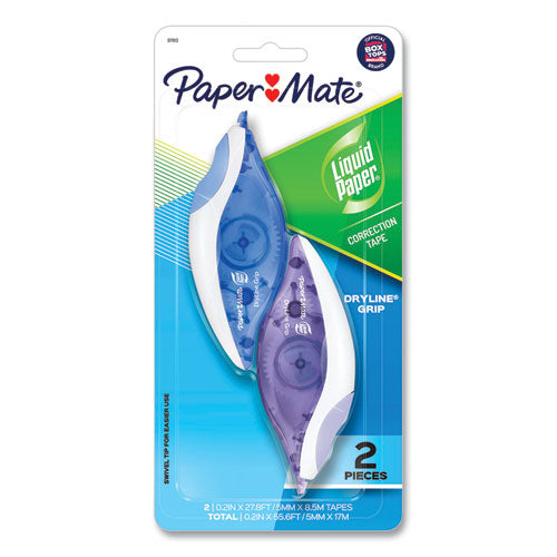 DryLine Grip Correction Tape, Blue/Purple Applicators, 0.2" x 335",  2/Pack-(PAP87813)