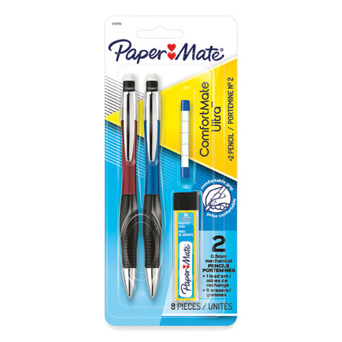 ComfortMate Ultra Pencil Starter Set, 0.5 mm, HB (#2.5), Black Lead, Assorted Barrel Colors, 2/Pack-(PAP1738795)