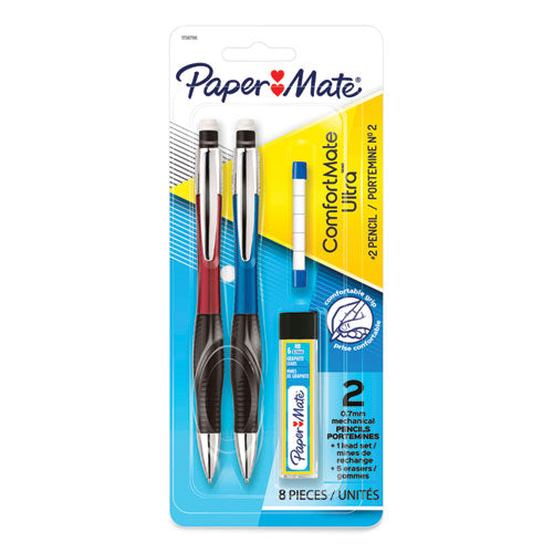 ComfortMate Ultra Pencil Starter Set, 0.7 mm, HB (#2.5), Black Lead, Assorted Barrel Colors, 2/Pack-(PAP1738796)